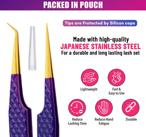 Tweezers Professional Lashing Tweezers, 2Pcs Stainless Steel - Cross Edge Corporation