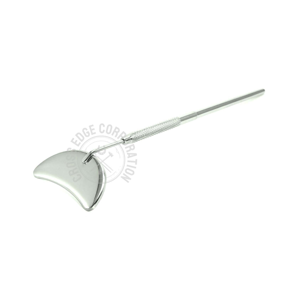 Eyelash Extension Mirror - Half Moon Shape (Silver)