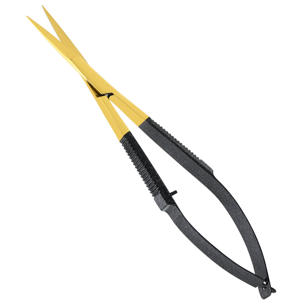 Eyebrow & Eyelash Shaping & Trimming Spring Scissors (Gold/Black)