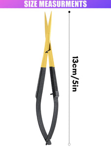 Eyebrow & Eyelash Shaping & Trimming Spring Scissors (Gold/Black)