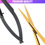 Eyebrow & Eyelash Shaping & Trimming Spring Scissors (Gold/Black)