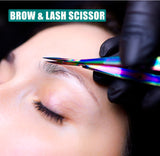 Eyebrow & Eyelash Shaping & Trimming Spring Scissors (Gold/Black)