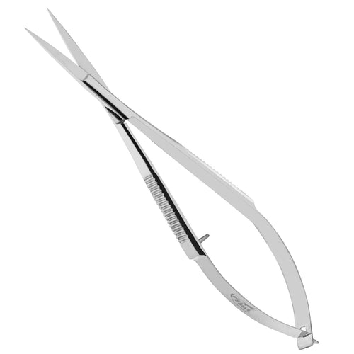 Eyebrow & Eyelash Shaping & Trimming Spring Scissors 5 Inch straight Snips Squeeze Scissors, Embroidery, Knitting Micro Tip Craft Scissors (Silver)