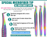 Rainbow Fiber Tip Lash Tweezers Volume Isolation Eyelash Tweezers Set (3pcs)