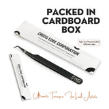 Fiber Tip Lash Tweezers Black for Eyelash Extensions - Cross Edge Corporation