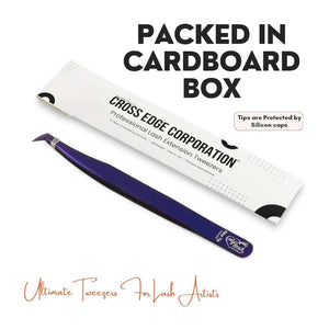 Purple Solo Fiber Tip Lash Tweezers for Eyelash Extensions - Cross Edge Corporation