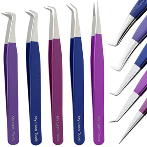 5Pcs Stainless Steel Boot Volume Eye Lash Tweezer for Lash Experts - Cross Edge Corporation