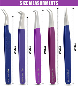 5Pcs Stainless Steel Boot Volume Eye Lash Tweezer - Cross Edge Corporation
