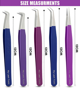 5Pcs Stainless Steel Boot Volume Eye Lash Tweezer for Lash Experts - Cross Edge Corporation