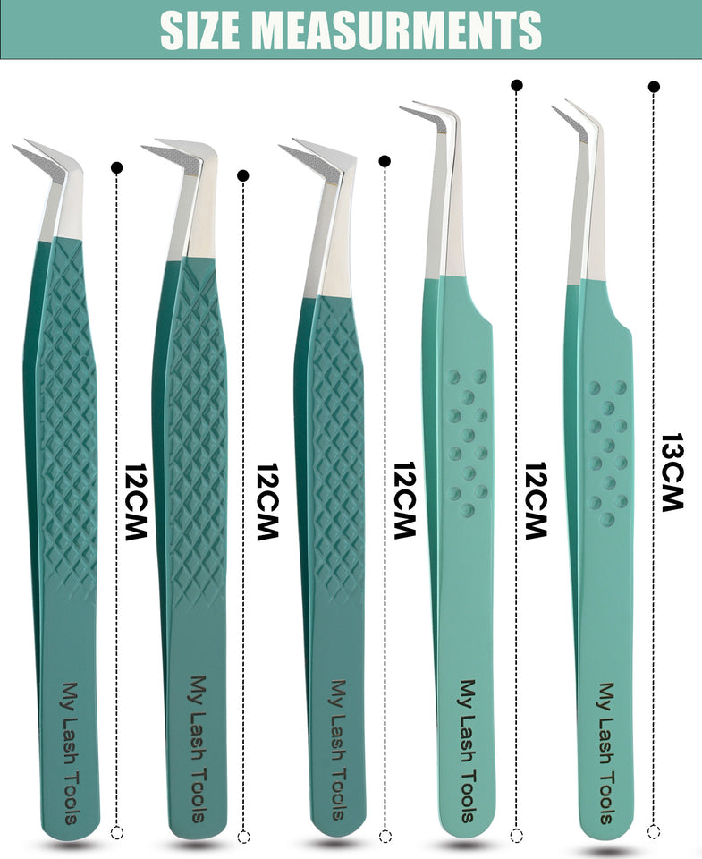 Tweezers Professional Lashing Tweezers, 5Pcs Stainless Steel Boot Volume - Cross Edge Corporation