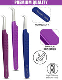 Eyelash Extensions Tweezers Professional Lashing Tweezers, 3Pcs