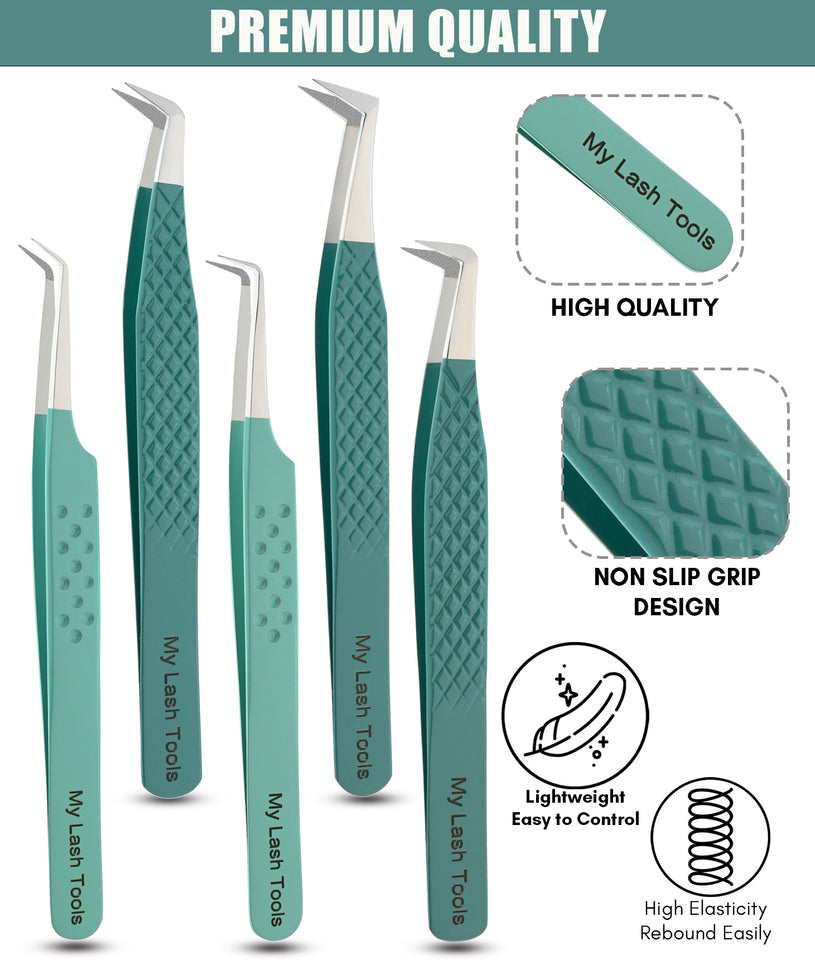 Tweezers Professional Lashing Tweezers, 5Pcs Stainless Steel Boot Volume - Cross Edge Corporation