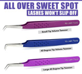 Eyelash Extensions Tweezers Professional Lashing Tweezers, 3Pcs