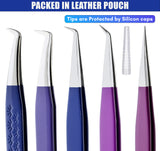 5Pcs Stainless Steel Boot Volume Eye Lash Tweezer for Lash Experts - Cross Edge Corporation