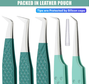 Tweezers Professional Lashing Tweezers, 5Pcs Stainless Steel Boot Volume - Cross Edge Corporation