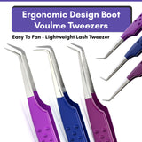 Eyelash Extensions Tweezers Professional Lashing Tweezers, 3Pcs