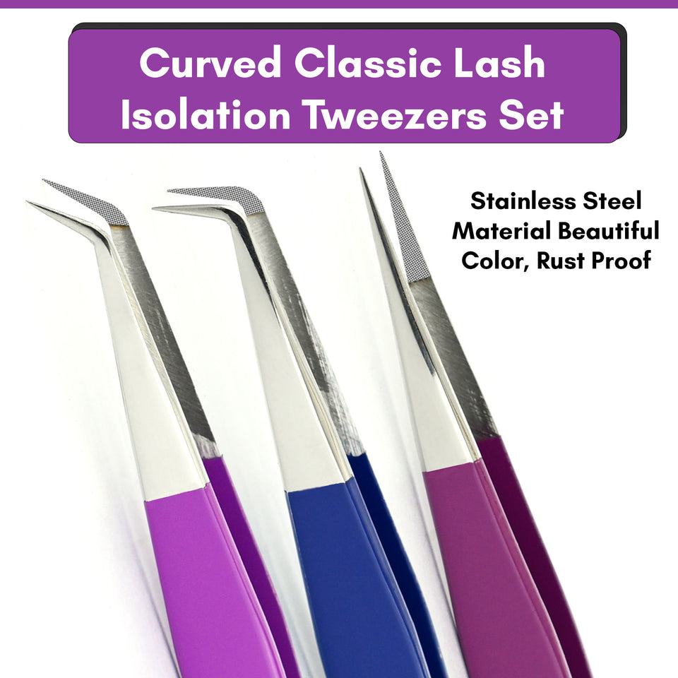 5Pcs Stainless Steel Boot Volume Eye Lash Tweezer for Lash Experts - Cross Edge Corporation