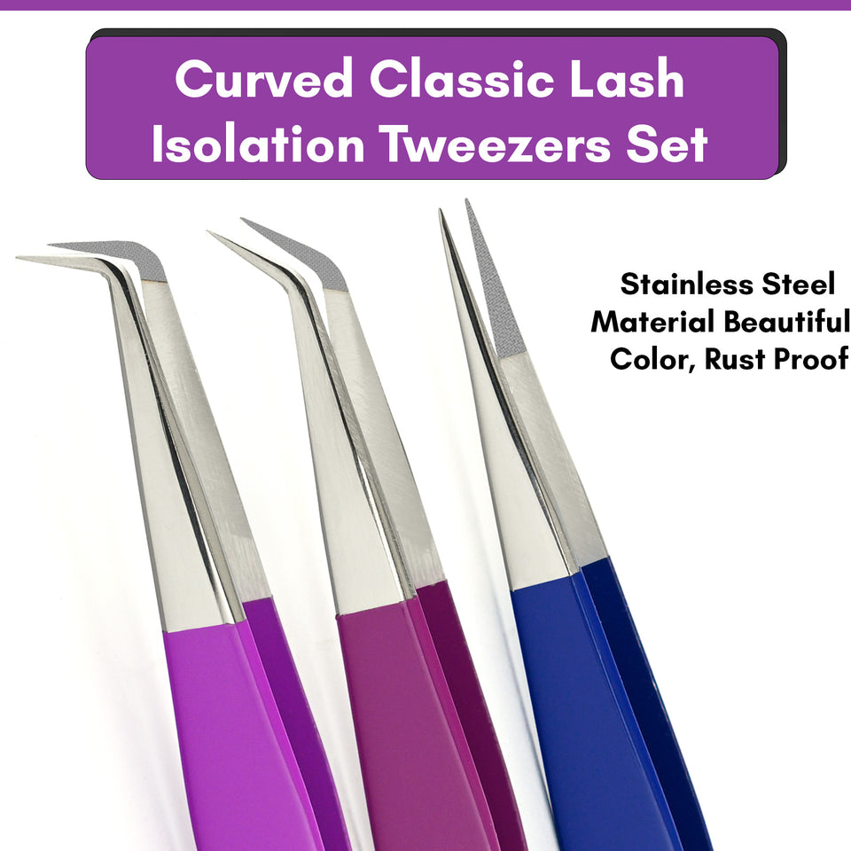 5Pcs Stainless Steel Boot Volume Eye Lash Tweezer - Cross Edge Corporation
