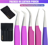 Fiber Tip Lash Tweezers Boot Volume Eye Lash Extensions Fiber grip tweezers (5pcs) - Cross Edge Corporation