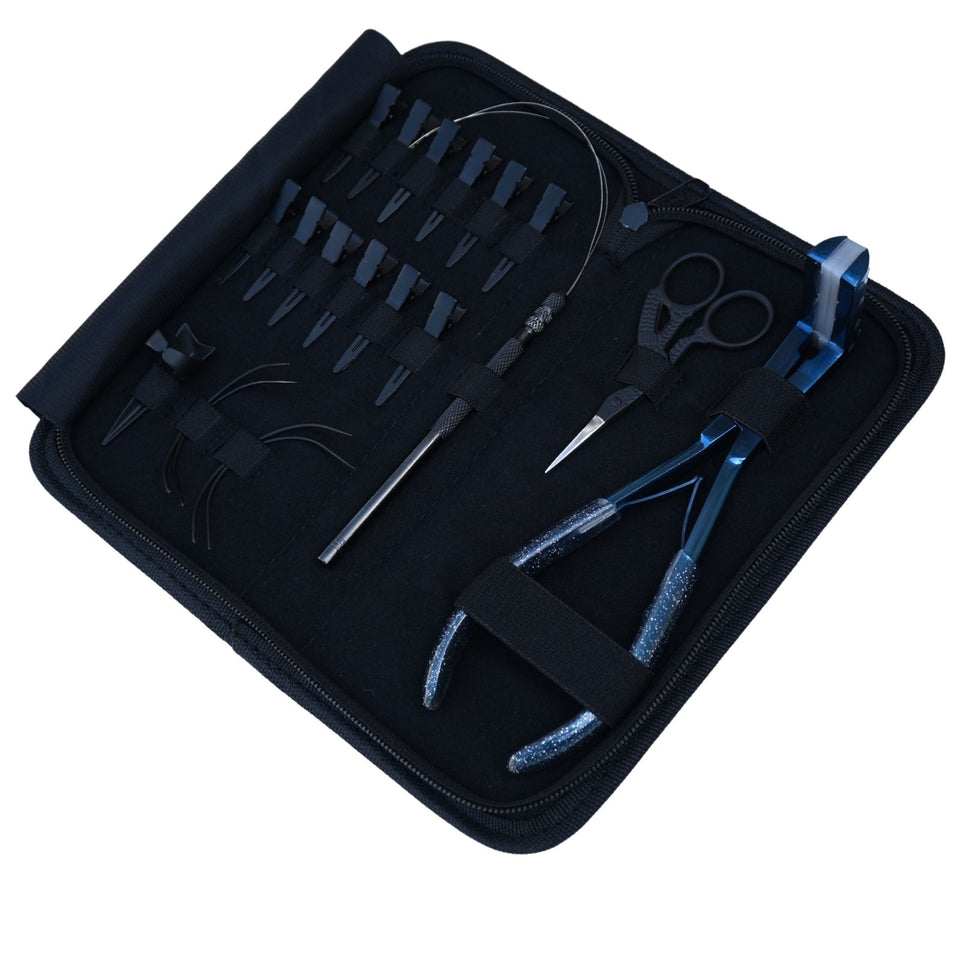 Tape-In Hair Extension Tool Kit with Loop Tool, Sectioning Clips & Curved Needles - Cross Edge Corporation