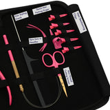 Pink Gold Hair Extension Tool Kit with 2 Hole Crimping & Bead Opening Pliers - Cross Edge Corporation