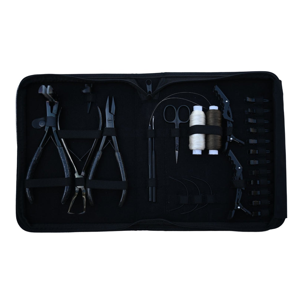 Hair Extension Toolkit with Flat Crimping Pliers, Tape Press Tool & Hook Loop Set - Cross Edge Corporation