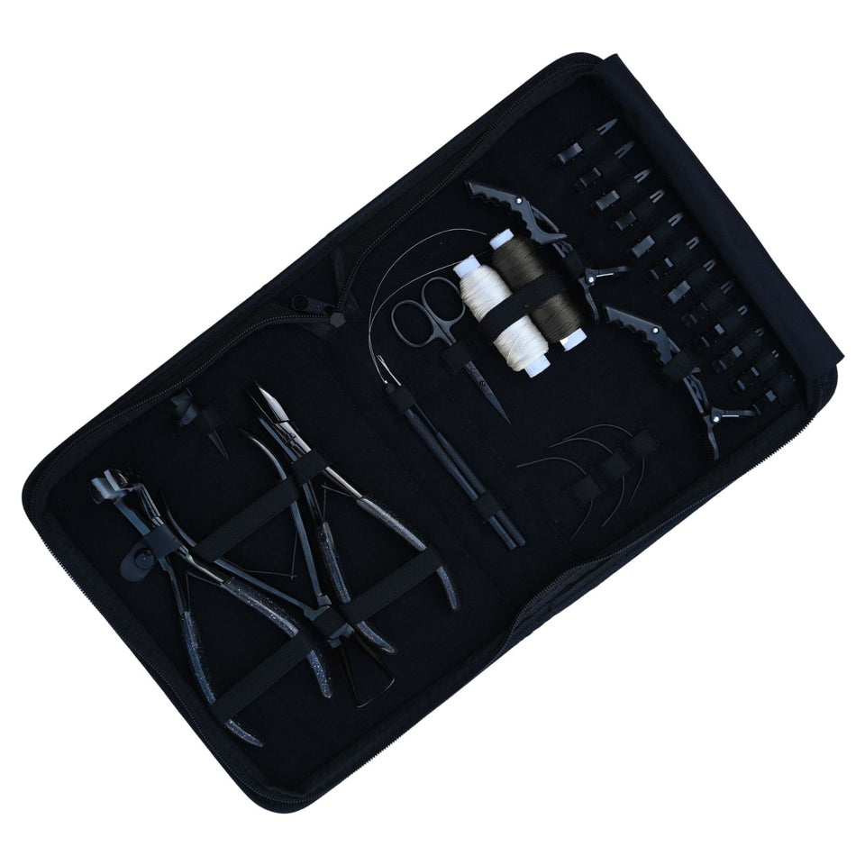 Hair Extension Toolkit with Flat Crimping Pliers, Tape Press Tool & Hook Loop Set - Cross Edge Corporation