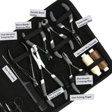 Pro Hair Extension Mega Kit with 7 Inch Micro link Pliers, Tape Tool & Bead Accessories - Cross Edge Corporation