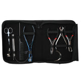 Blue Hair Extension Tool Kit with Tape In Plier, Bond Cutter, Tail Comb & Mini Scissor - Cross Edge Corporation