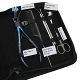 Blue Hair Extension Tool Kit with Tape In Plier, Bond Cutter, Tail Comb & Mini Scissor - Cross Edge Corporation