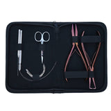 Pro Microlink Hair Extension Kit with Flat Crimping Plier, Threading Hook & Loop Tool - Cross Edge Corporation