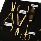 Hair Extension Tool Kit with Flat Crimping Pliers, Hook Loop Tools & Wig Thread Set - Cross Edge Corporation