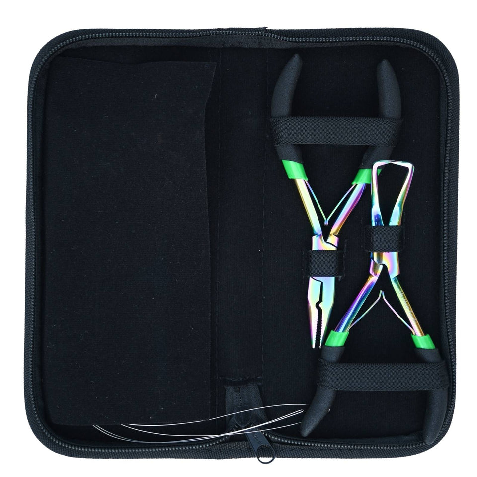 Rainbow Hair Extension Tool Kit with Crimping Plier, Bead Remover & Hook Loop Set - Cross Edge Corporation