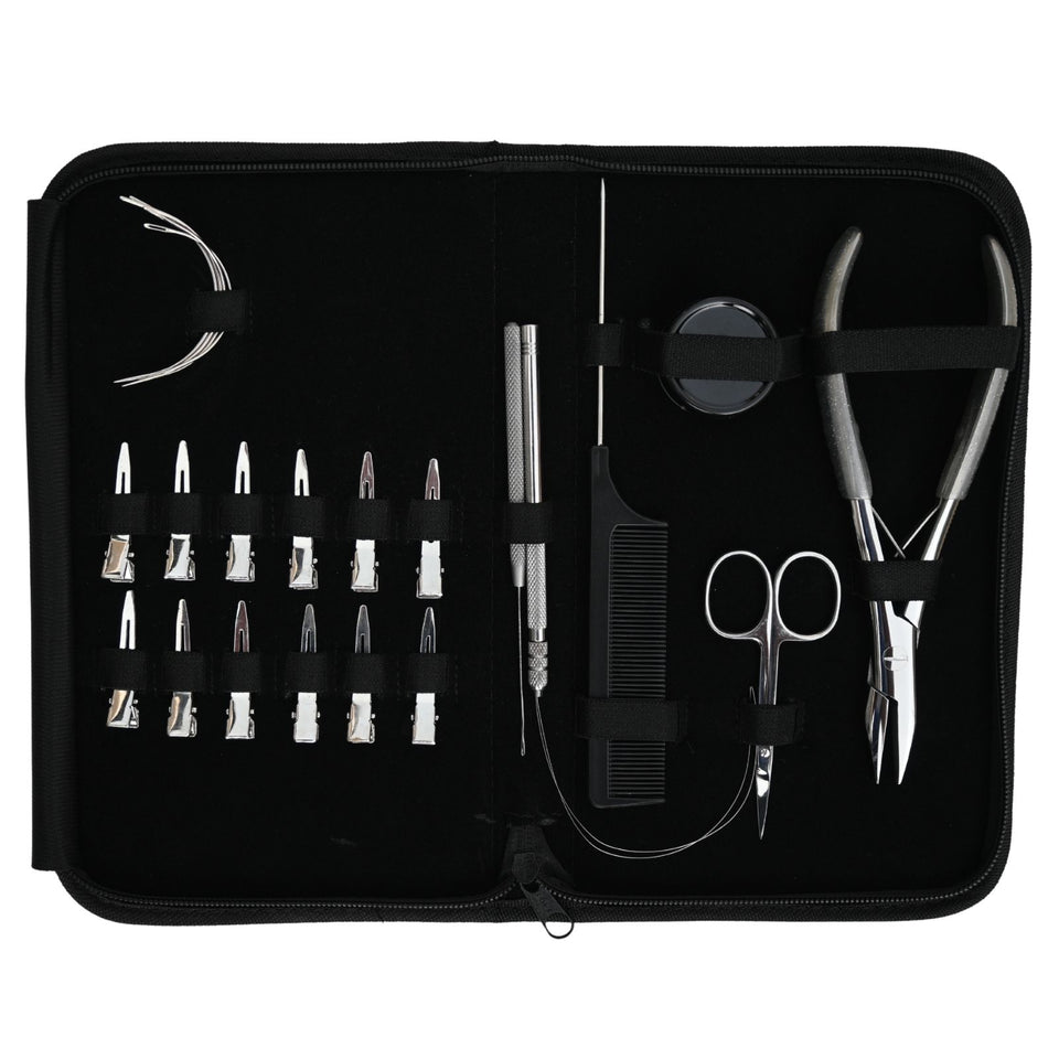 Nano Ring Hair Extension Kit with Flat Crimping Plier, Loop Tool & Beads Storage Box - Cross Edge Corporation