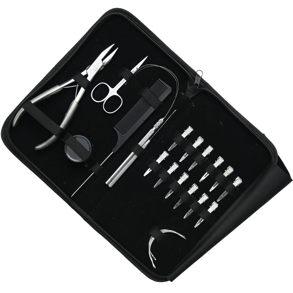 Nano Ring Hair Extension Kit with Flat Crimping Plier, Loop Tool & Beads Storage Box - Cross Edge Corporation