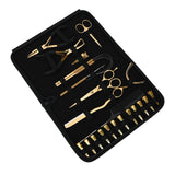 Gold Hair Extension Tool Kit with Crimping Pliers, Barber Scissors & Razor Tool - Cross Edge Corporation