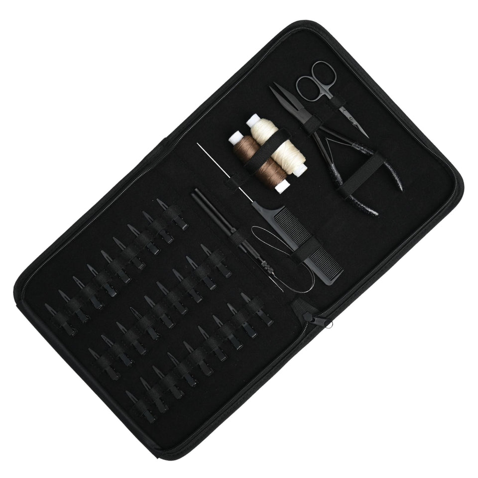 Professional Microlink Extension Kit with Flat Crimping Plier, Hook Loop Tools & Rexine Case - Cross Edge Corporation