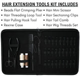 Professional Microlink Extension Kit with Flat Crimping Plier, Hook Loop Tools & Rexine Case - Cross Edge Corporation