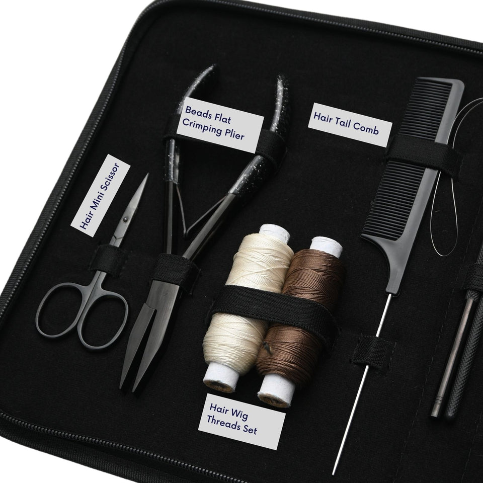 Professional Microlink Extension Kit with Flat Crimping Plier, Hook Loop Tools & Rexine Case - Cross Edge Corporation