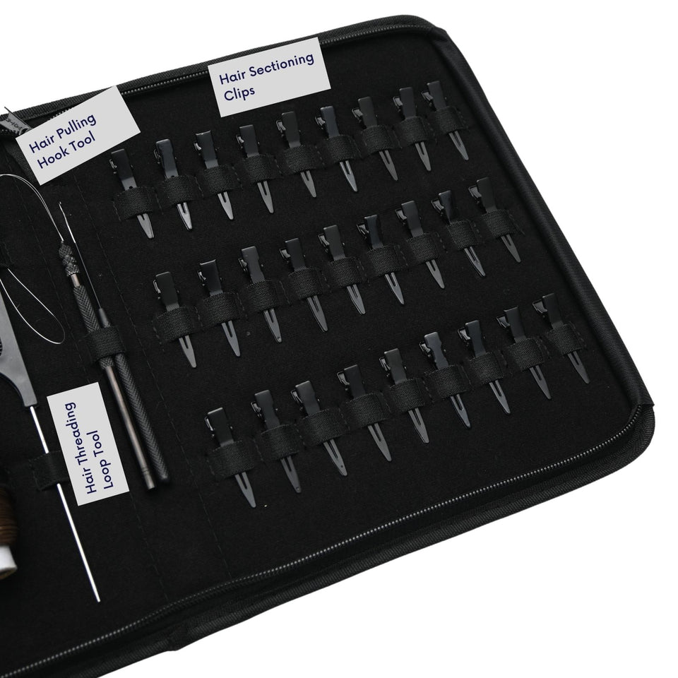 Professional Microlink Extension Kit with Flat Crimping Plier, Hook Loop Tools & Rexine Case - Cross Edge Corporation