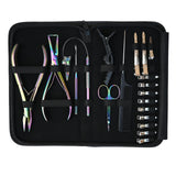 Rainbow Pro Hair Extension Kit with Flat Crimping Pliers, Hook Loop Tools & Styling Clips - Cross Edge Corporation