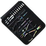 Rainbow Pro Hair Extension Kit with Flat Crimping Pliers, Hook Loop Tools & Styling Clips - Cross Edge Corporation