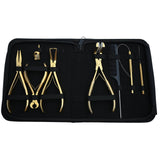 Gold Pro Hair Extension Master Kit with Tape In Plier, Bond Cutter & Crimping Tools - Cross Edge Corporation