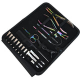 Rainbow Pro Hair Extension Kit with Flat Crimping Pliers, Hook Loop Tools & Styling Clips - Cross Edge Corporation