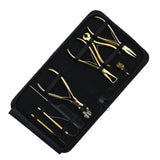 Gold Pro Hair Extension Master Kit with Tape In Plier, Bond Cutter & Crimping Tools - Cross Edge Corporation