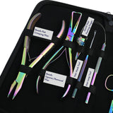 Rainbow Pro Hair Extension Kit with Flat Crimping Pliers, Hook Loop Tools & Styling Clips - Cross Edge Corporation