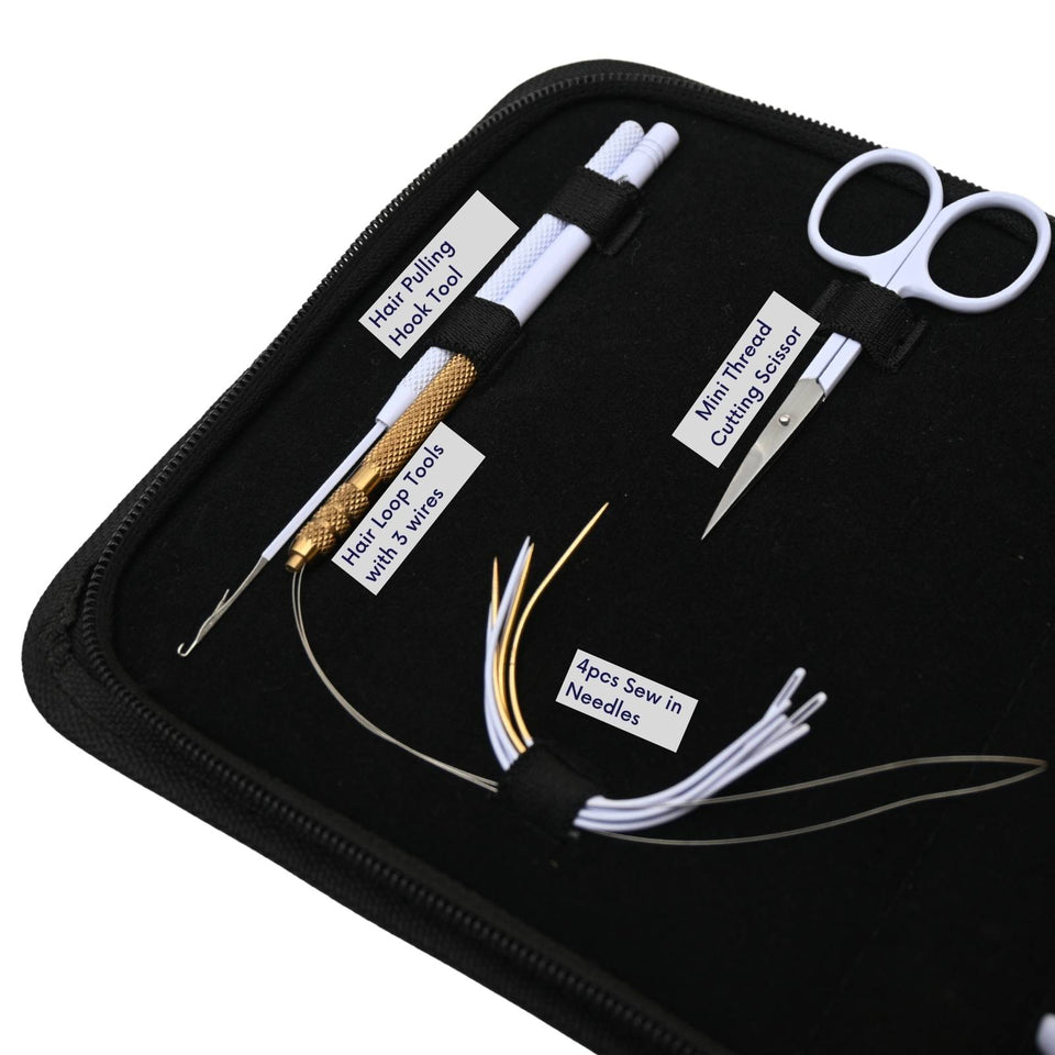 Hair Extension Installation Kit with 3 Hole Crimping Plier & Keratin Bond Cutter - Cross Edge Corporation