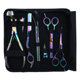 Salon Stylist Hair Extension Kit with Tape In Plier, Razor Tool & Professional Scissors Set - Cross Edge Corporation