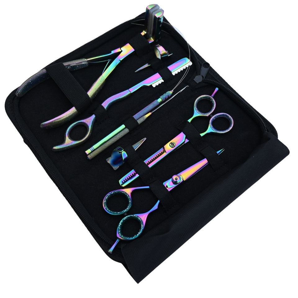 Salon Stylist Hair Extension Kit with Tape In Plier, Razor Tool & Professional Scissors Set - Cross Edge Corporation