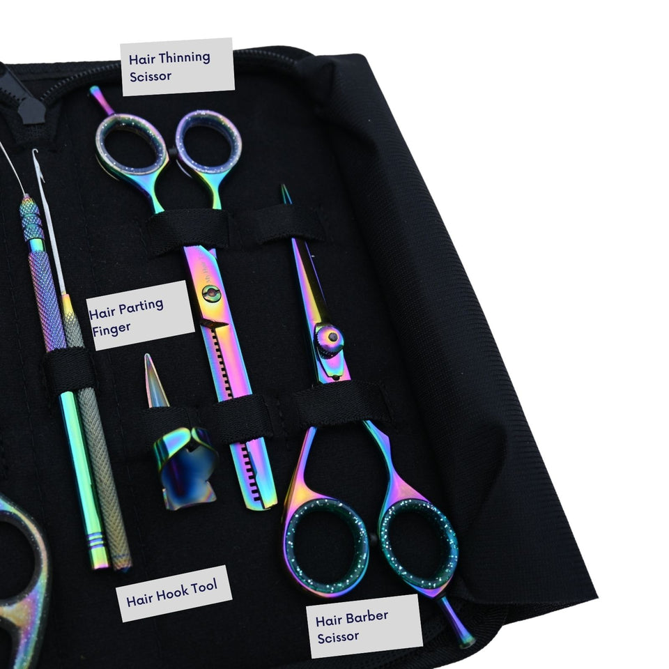 Salon Stylist Hair Extension Kit with Tape In Plier, Razor Tool & Professional Scissors Set - Cross Edge Corporation